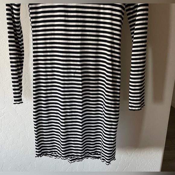 Abercrombie & Fitch Striped Long Sleeve Shirt Dress with lettuce hem, size S••• - Picture 6 of 13